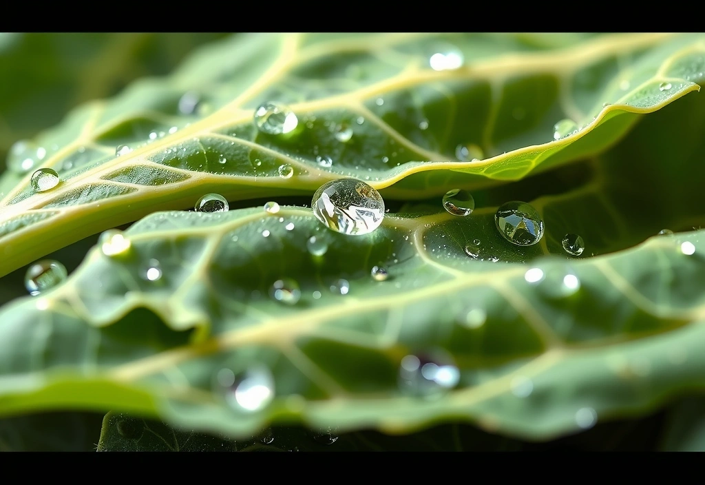 Szczegółowa tekstura liścia jarmużu